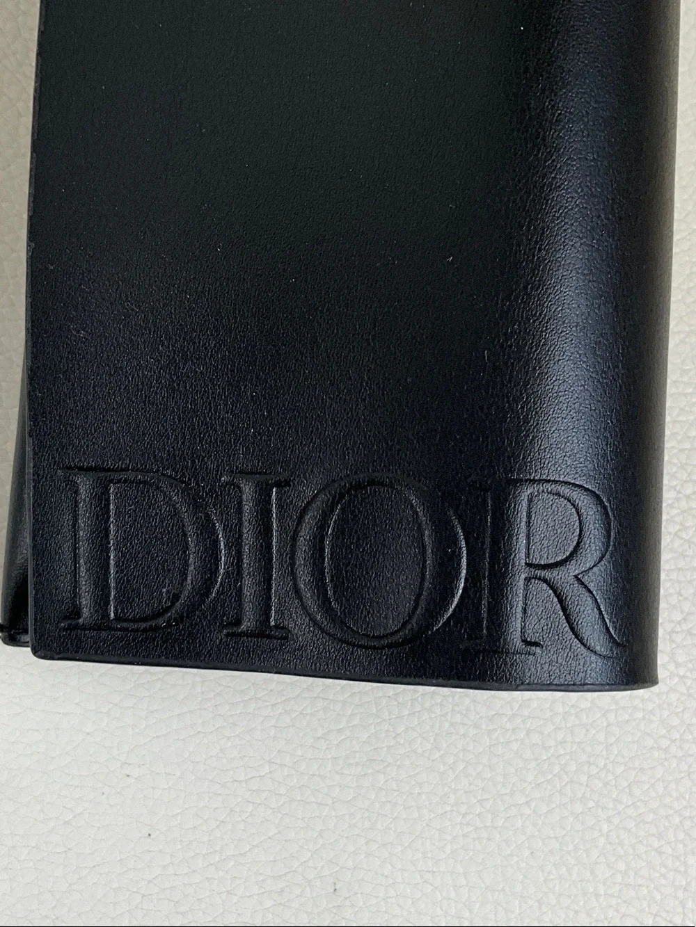 Dior Black Embossed Leather Eyewear Case